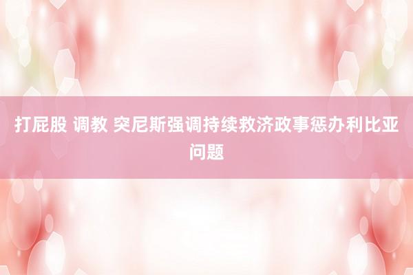 打屁股 调教 突尼斯强调持续救济政事惩办利比亚问题