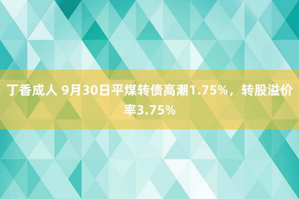 丁香成人 9月30日平煤转债高潮1.75%，转股溢价率3.75%