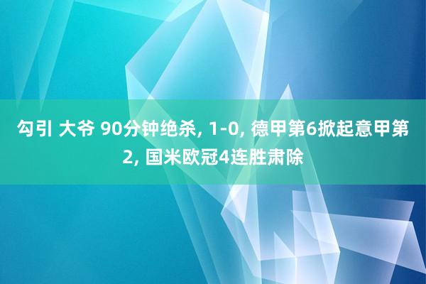 勾引 大爷 90分钟绝杀， 1-0， 德甲第6掀起意甲第2， 国米欧冠4连胜肃除