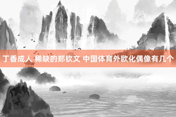 丁香成人 稀缺的郑钦文 中国体育外欧化偶像有几个