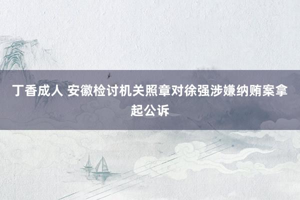 丁香成人 安徽检讨机关照章对徐强涉嫌纳贿案拿起公诉