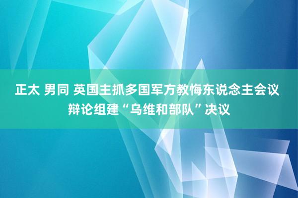 正太 男同 英国主抓多国军方教悔东说念主会议 辩论组建“乌维和部队”决议