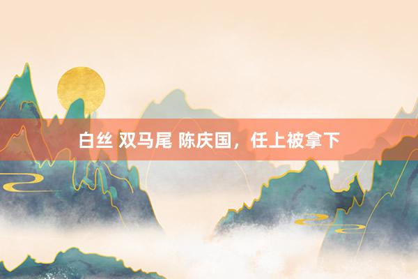 白丝 双马尾 陈庆国，任上被拿下