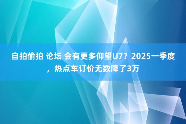 自拍偷拍 论坛 会有更多仰望U7？2025一季度，热点车订价无数降了3万