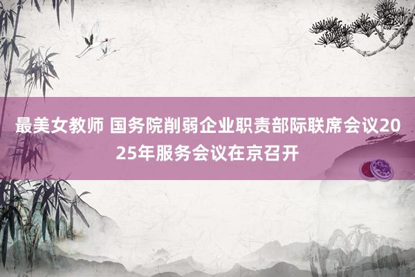 最美女教师 国务院削弱企业职责部际联席会议2025年服务会议在京召开
