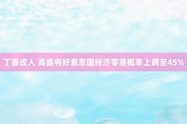 丁香成人 高盛将好意思国经济零落概率上调至45%