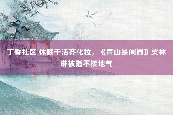 丁香社区 休眠干活齐化妆，《青山是闾阎》梁林琳被指不接地气