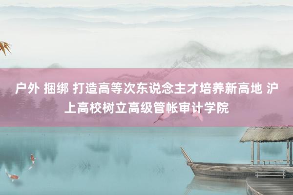 户外 捆绑 打造高等次东说念主才培养新高地 沪上高校树立高级管帐审计学院