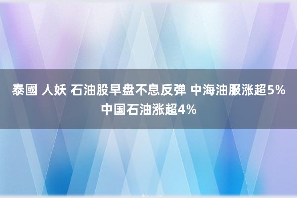 泰國 人妖 石油股早盘不息反弹 中海油服涨超5%中国石油涨超4%