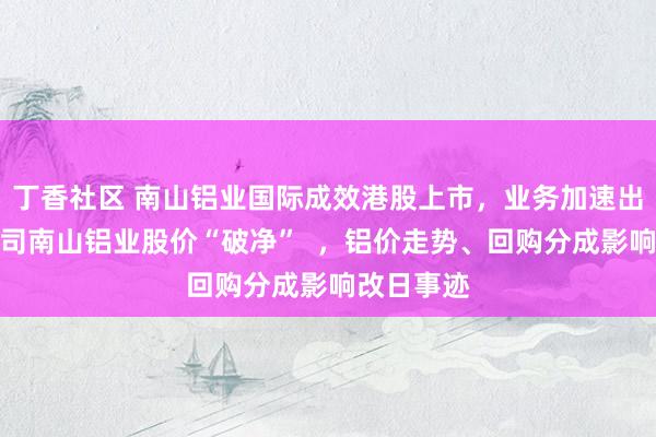 丁香社区 南山铝业国际成效港股上市，业务加速出海，母公司南山铝业股价“破净”  ，铝价走势、回购分成影响改日事迹