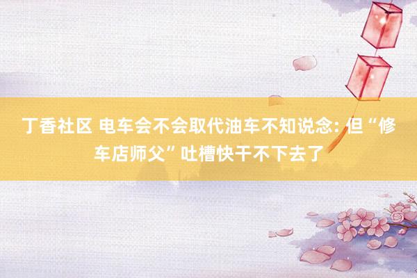 丁香社区 电车会不会取代油车不知说念: 但“修车店师父”吐槽快干不下去了
