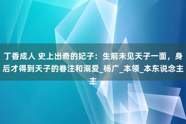丁香成人 史上出奇的妃子：生前未见天子一面，身后才得到天子的眷注和溺爱_杨广_本领_本东说念主