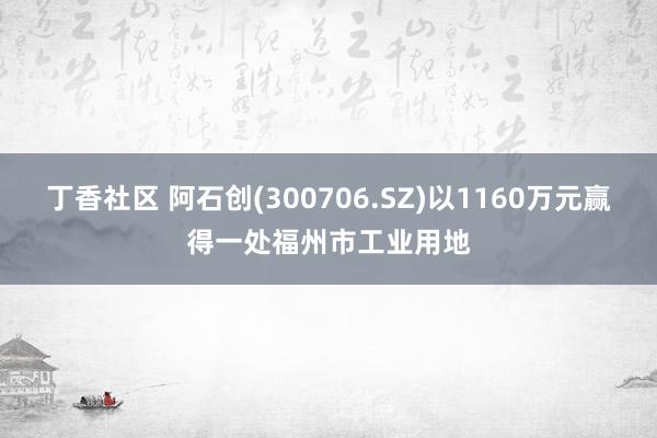 丁香社区 阿石创(300706.SZ)以1160万元赢得一处福州市工业用地