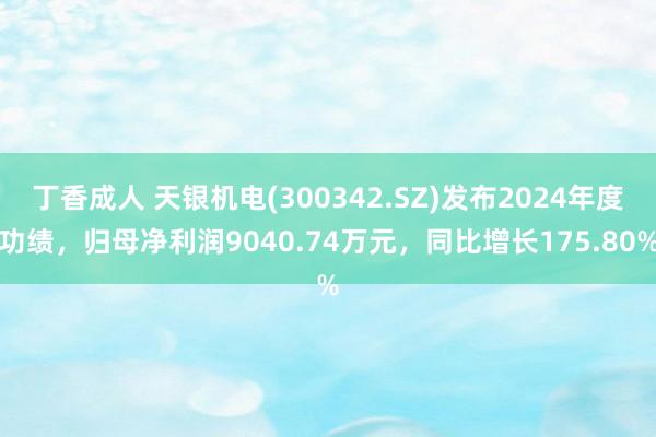 丁香成人 天银机电(300342.SZ)发布2024年度功绩，归母净利润9040.74万元，同比增长175.80%