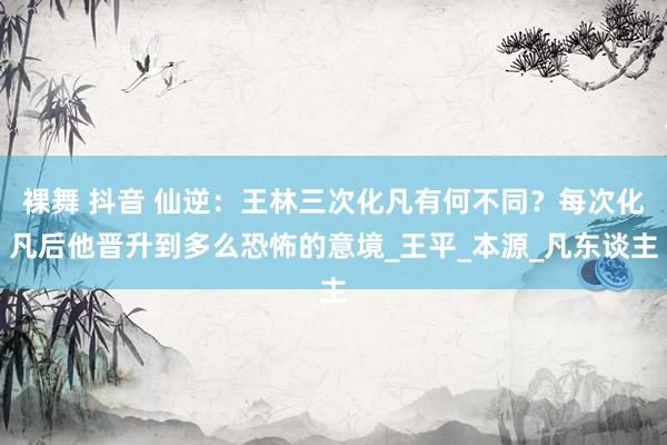 裸舞 抖音 仙逆：王林三次化凡有何不同？每次化凡后他晋升到多么恐怖的意境_王平_本源_凡东谈主