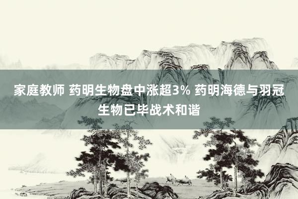 家庭教师 药明生物盘中涨超3% 药明海德与羽冠生物已毕战术和谐