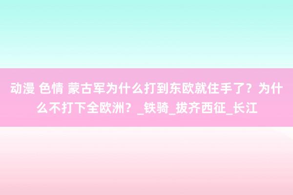 动漫 色情 蒙古军为什么打到东欧就住手了？为什么不打下全欧洲？_铁骑_拔齐西征_长江