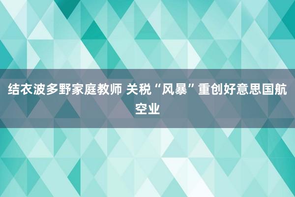 结衣波多野家庭教师 关税“风暴”重创好意思国航空业